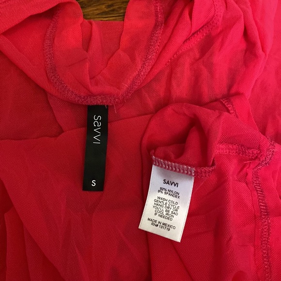 SAVVI SM Raspberry Pinkish Purple Mesh SALT Short Sleeve Shirt - Picture 10 of 10